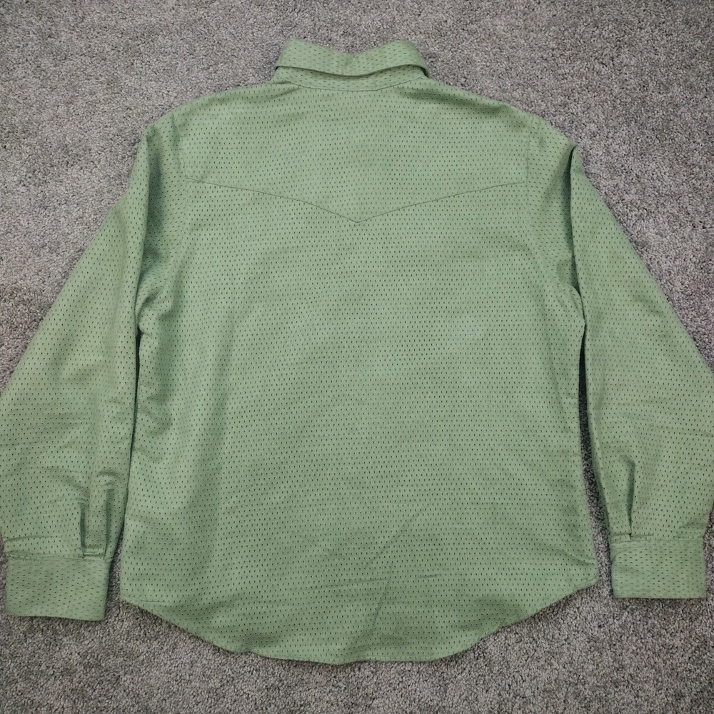 Saddle Ridge VTG 90s Look Women's Western Cowboy Green Pearl Snap Shirt - Picture 11 of 14